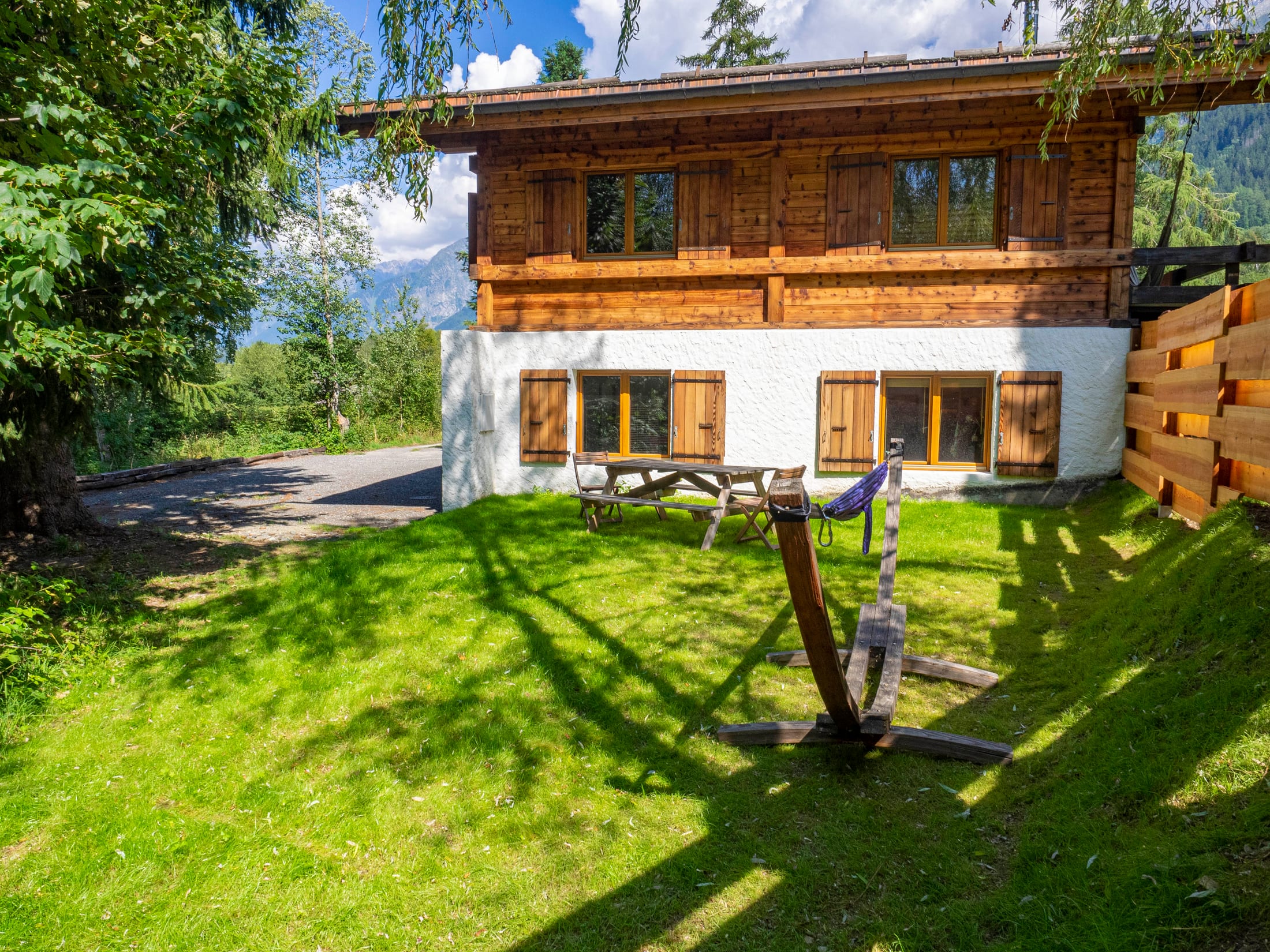 Grand Cerf and its private garden in summer